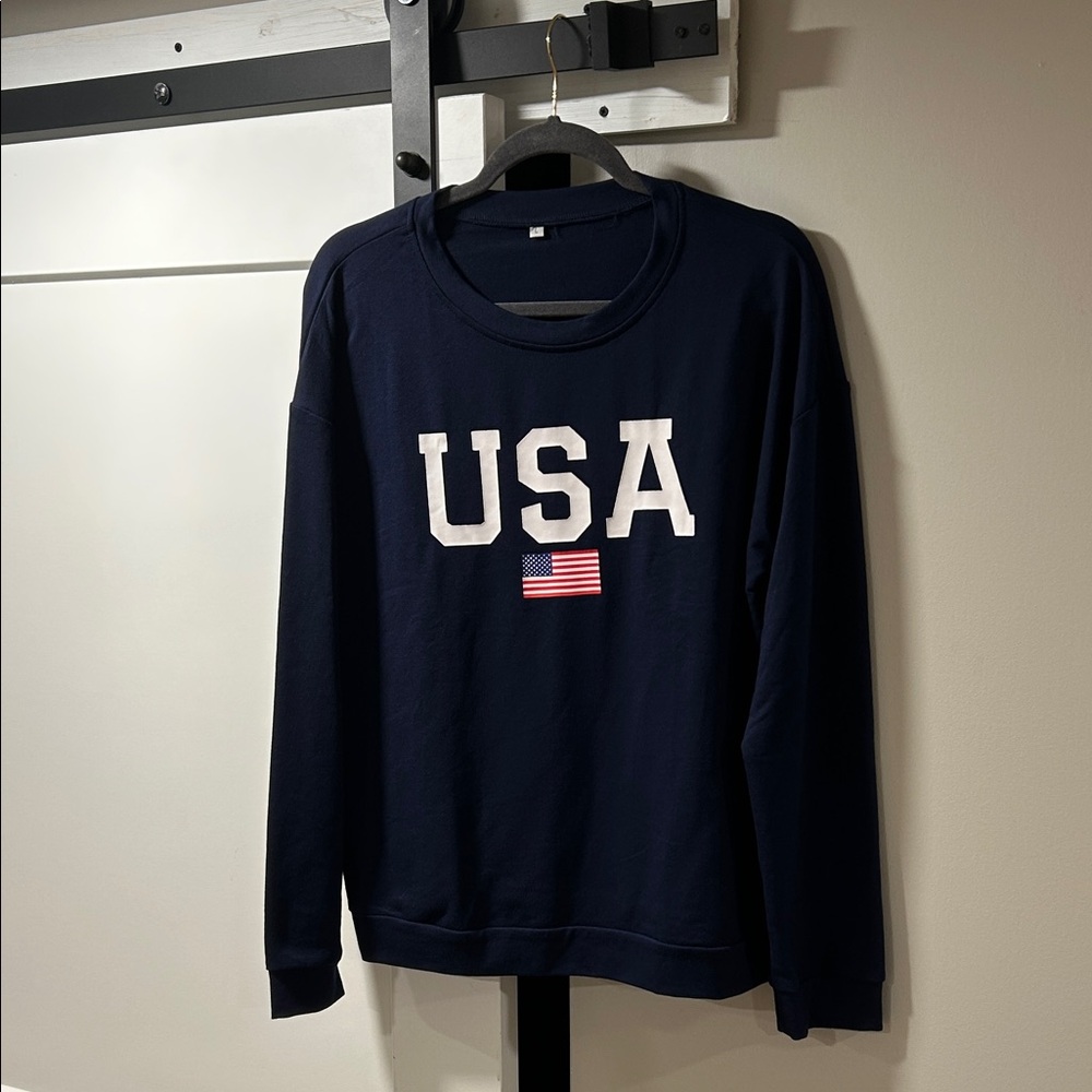 Classic Navy USA Flag Sweatshirt